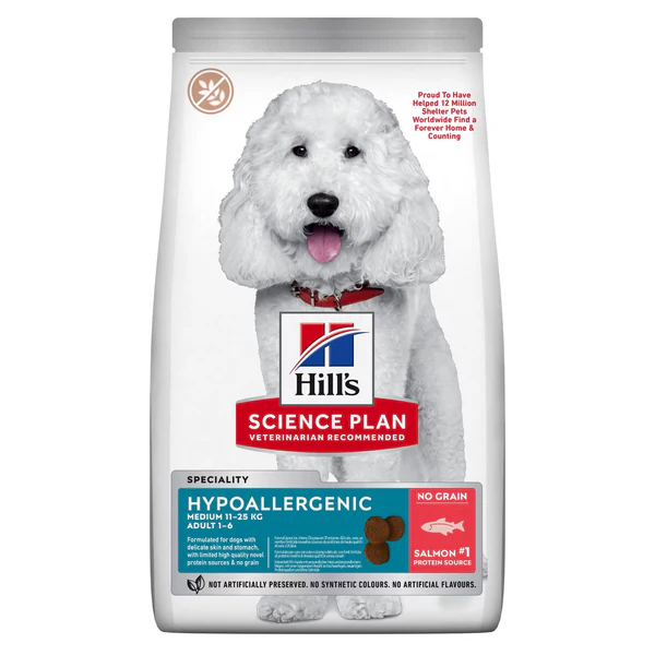 Hill's Science Plan Hypoallergenic With Salmon Medium Breed Adult Dry Dog Food Hill's Science Plan Hypoallergenic With Salmon Medium Breed Adult Dry Dog Food