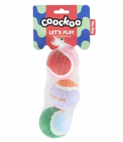 Ebi Coockoo Let's Play Set Of 3 - Tennis Ball Dog Catch & Fetch Toy 3x6.4cm