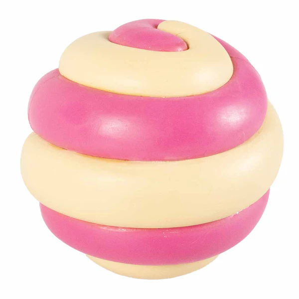 Ebi Coockoo Berry Swirl Strong Rubber Ball Dog Toy Ebi Coockoo Berry Swirl Strong Rubber Ball Dog Toy - PINK&BEIGE/7.5CM