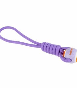 Ebi Coockoo Throw Me Ball With Rope Loop Dog Fetch Toy - Purple/6x45x6cm