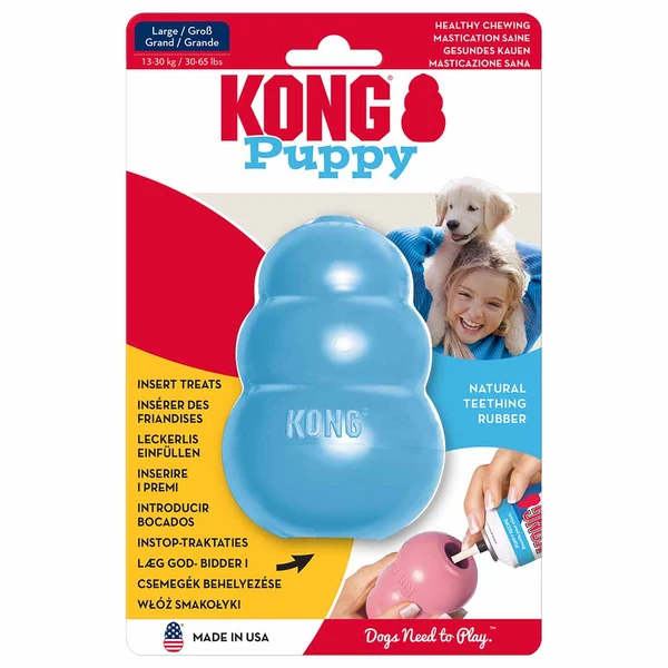 Kong Puppy Natural Teething Rubber Cone Chew Toy LIGHT BLUE Kong Puppy Natural Teething Rubber Cone Chew Toy LIGHT BLUE