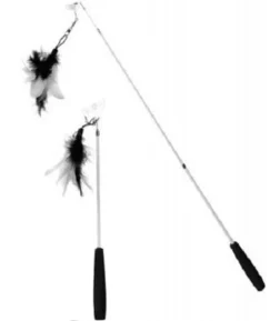 ebi Cat Fishing Rod Telescope Toy for Cats Black