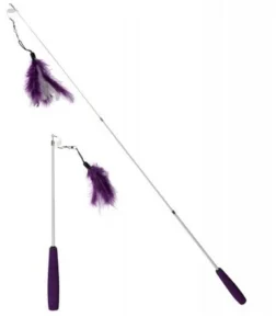 ebi Cat Fishing Rod Telescope Toy for Cats Purple
