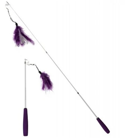 ebi Cat Fishing Rod Telescope Toy for Cats Purple ebi Cat Fishing Rod Telescope Toy for Cats Purple