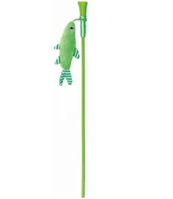 Trixie Playing Rod with Green Fish Toy for Cats 42cm