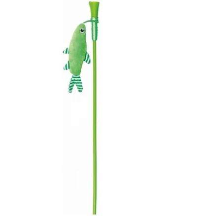 Trixie Playing Rod with Green Fish Toy for Cats 42cm Trixie Playing Rod with Green Fish Toy for Cats 42cm